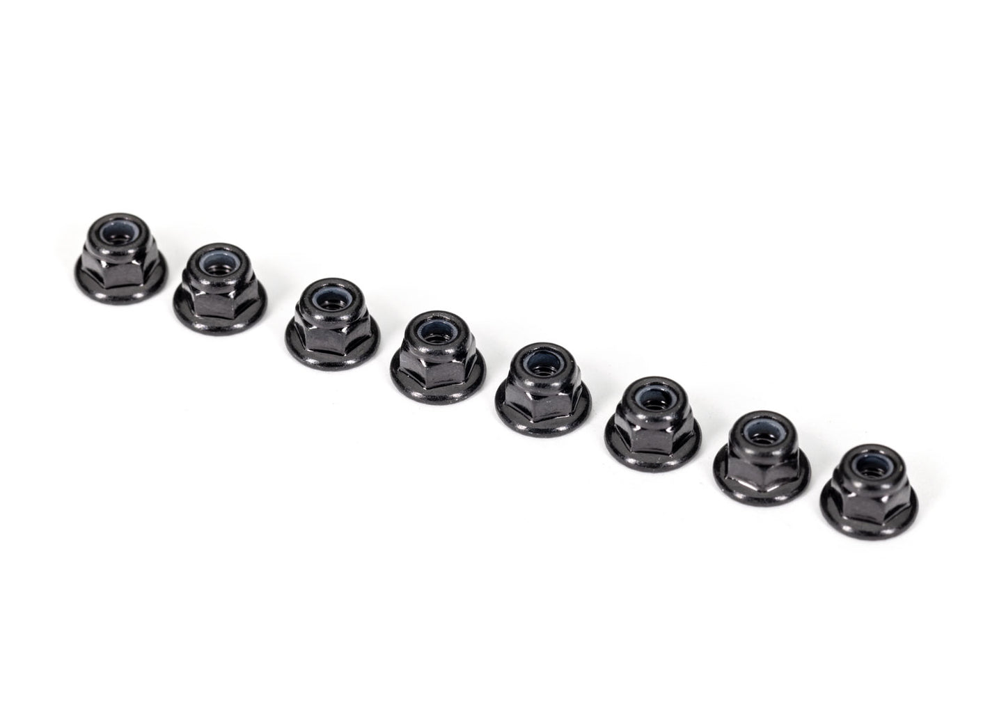 3 mm Flanged Nylon Black Locking Nuts (8)
