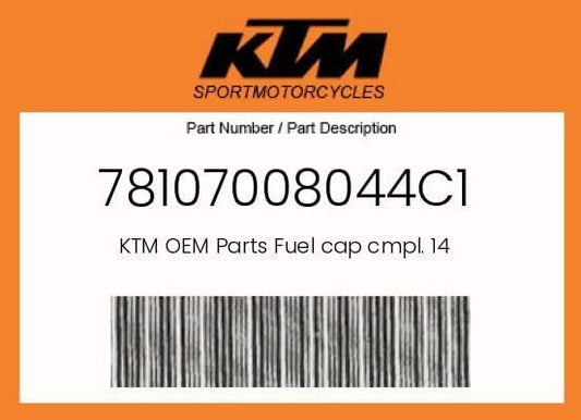 KTM Genuine Fuel Cap Cmpl. 14-78107008044C1