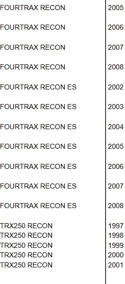Recon Trailer Hitch Mount Kit with OEM Honda Hitch and Hardware for Installing Fits '99-'07 Honda Recon TRX 250 50810-HM8-650