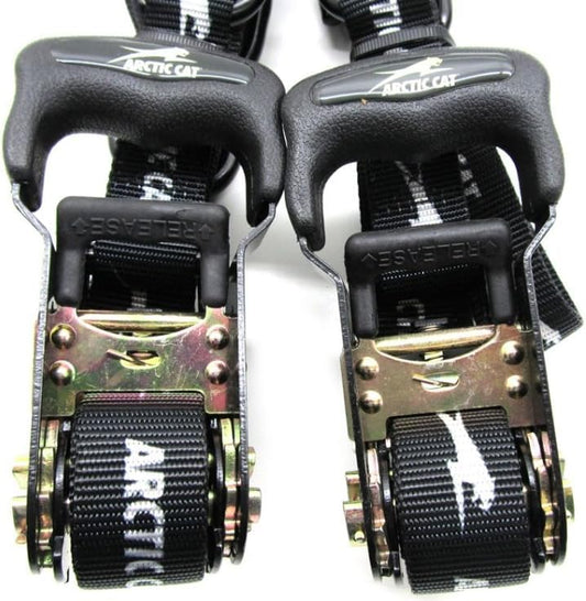 OEM Compatible Arctic Cat Heavy Duty Rachet Tiedowns with Safety Clip Hooks 1200 lbs.