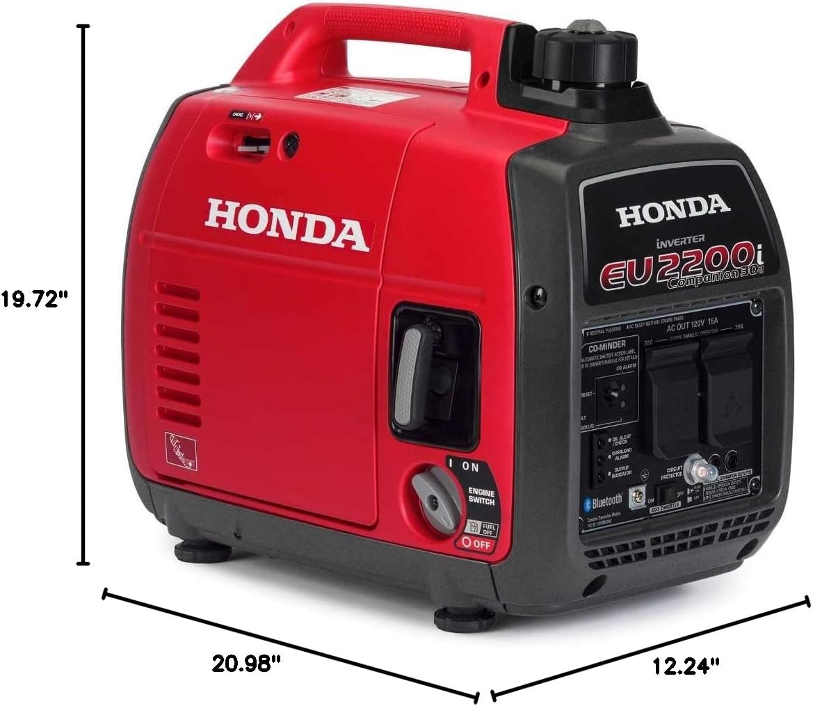 Honda EU2200ITAN1 2200-Watt 120-Volt Companion Super Quiet Portable Inverter Generator with CO-Minder - 49-State
