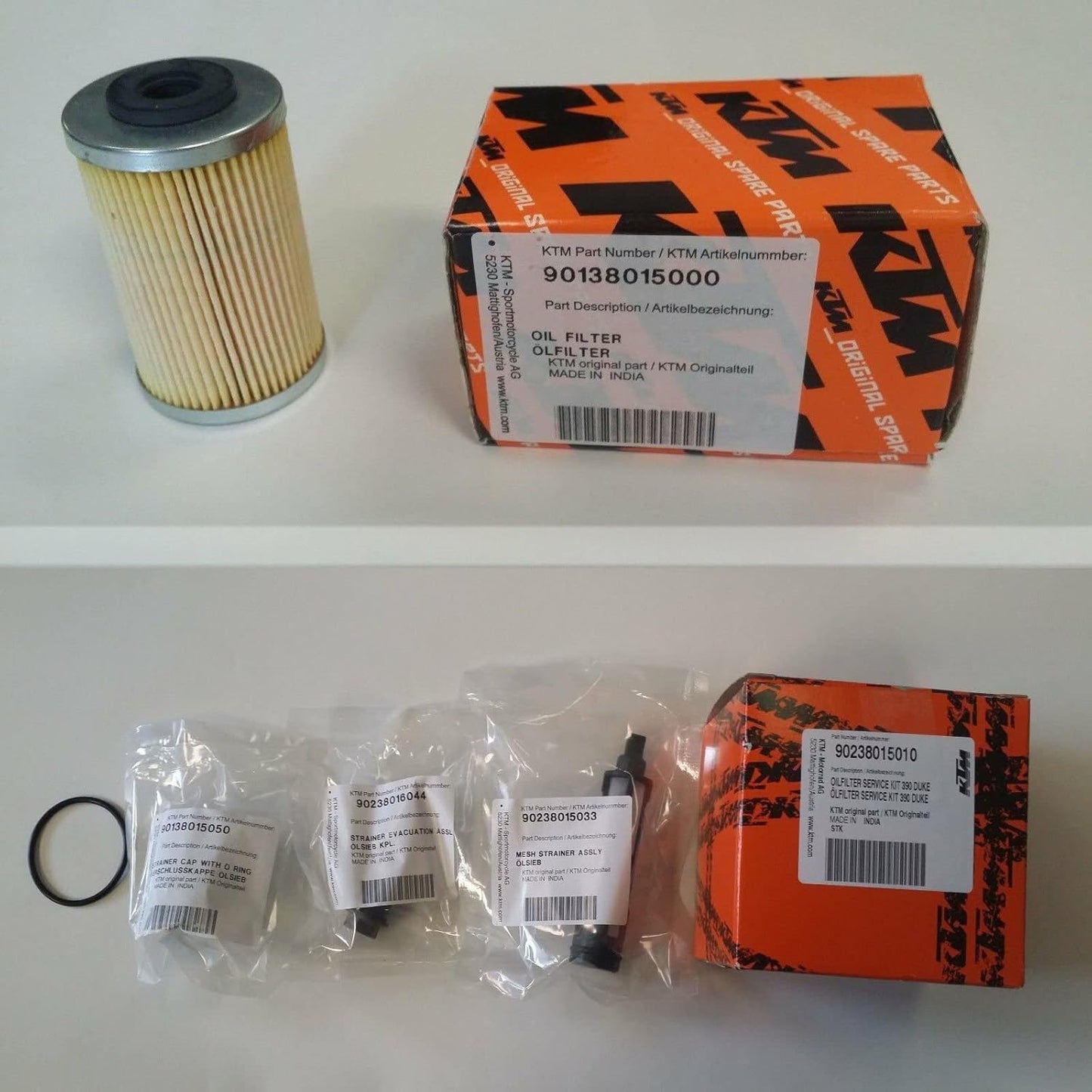 NEW KTM OIL FILTER SERVICE KIT 2014-2021 RC 390 DUKE 90238015010