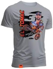KTM Men's Eli Tomac Beast Mode Graphic T-Shirt, ET3 Supercross Motocross Racing Tee, Black & Silver, Sizes S-XXL
