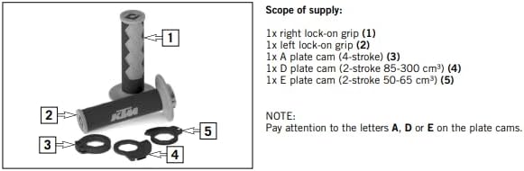KTM Closed Lock On Hand Grip Set, 300, 350, 450, 500, XC, XC-W, SX-F, EXC-F, 1999-2016 (78102924000)