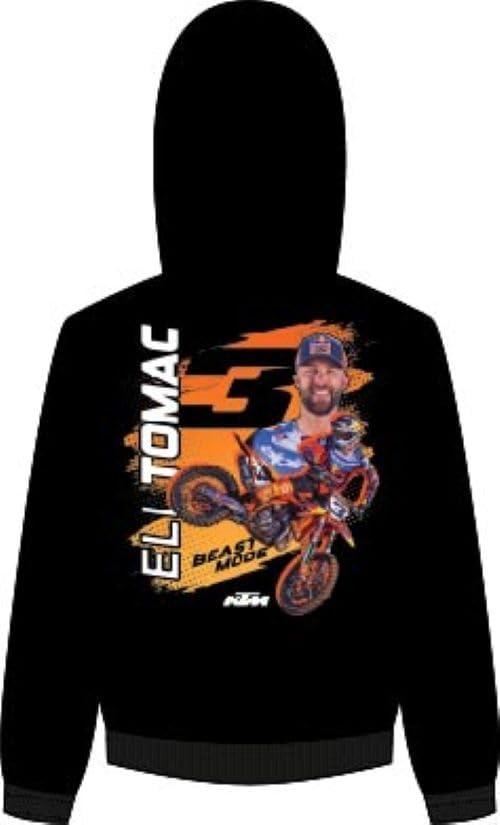KTM Eli Tomac Beast Mode Graphic Youth Pullover Hoodie, Black & Navy, S-XXL