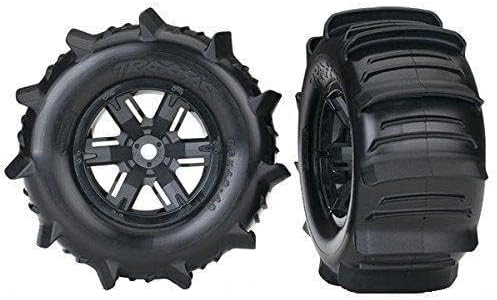 Traxxas 7773 X-Maxx Paddle Tires and Wheels Pre-Glued and Mounted (Pair)