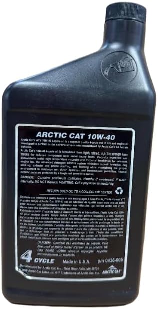 Arctic Cat ATV Four Cycle 10W-40 Engine Oil 1 US Quart 0436-005