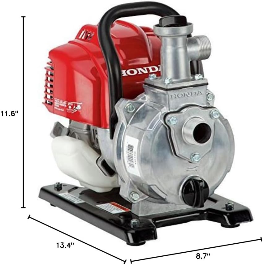 Honda Power Equipment WX10 52 PSI 4-Stroke Commercial Engine Gasoline Powered Water Pump with Hose Adapter, Suction Hose, Clamps, and Strainer