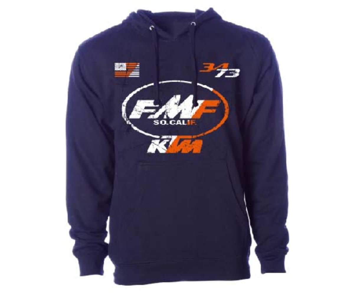 KTM Men's FMF Since 34-73 Graphic Hoodie, Black & Navy, Sizes S-XXL