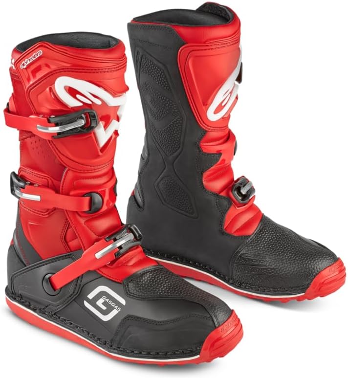 GASGAS Tech T Motocross Boots Black Bright Red White Size 11