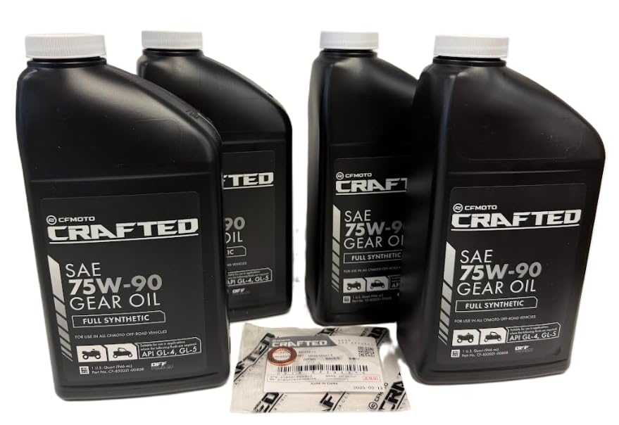 CF-Moto Four Quart 75W-90 Gear Oil Change KIT with 12 MM Crush Washer