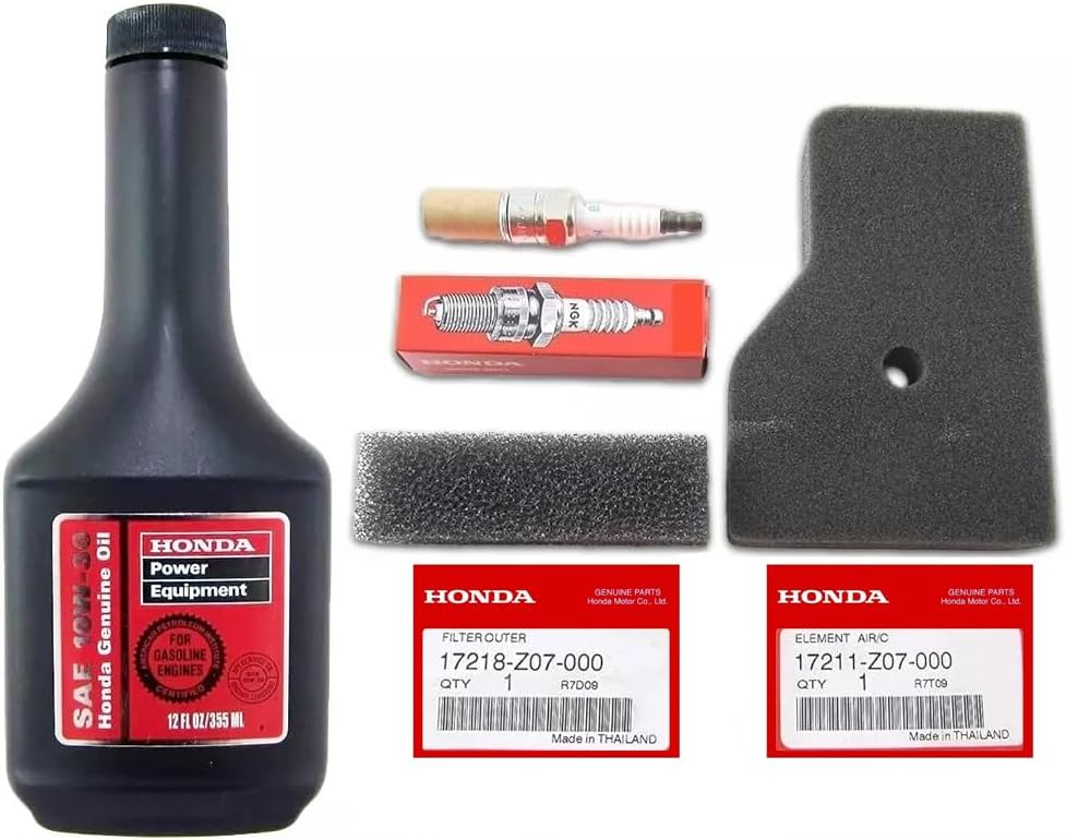 Honda EU2000i / EU2200i / EB2000I Generator Tune-Up Kit - Includes 17211-Z07-000 Air Filter, 17218-Z07-000 Outer filter, 98056-55777 Spark Plug and 08213-10W30 12oz Bottle of 10W-30 Oil