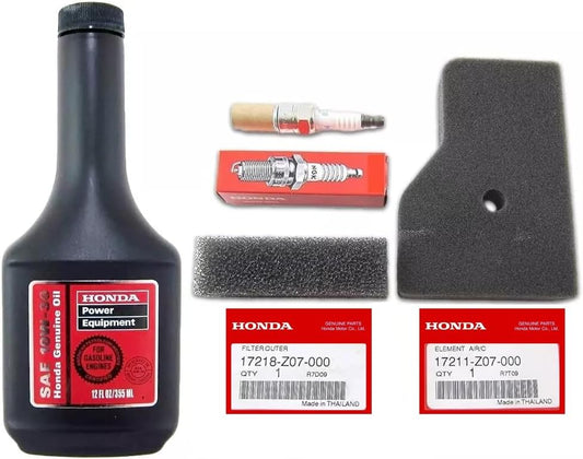 Honda EU2000i / EU2200i / EB2000I Generator Tune-Up Kit - Includes 17211-Z07-000 Air Filter, 17218-Z07-000 Outer filter, 98056-55777 Spark Plug and 08213-10W30 12oz Bottle of 10W-30 Oil