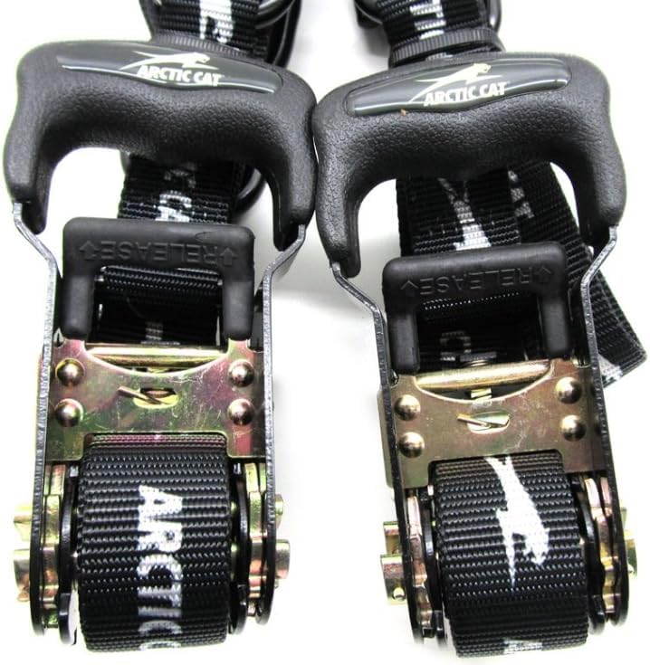 OEM Compatible Arctic Cat Heavy Duty Rachet Tiedowns with Safety Clip Hooks 1200 lbs.