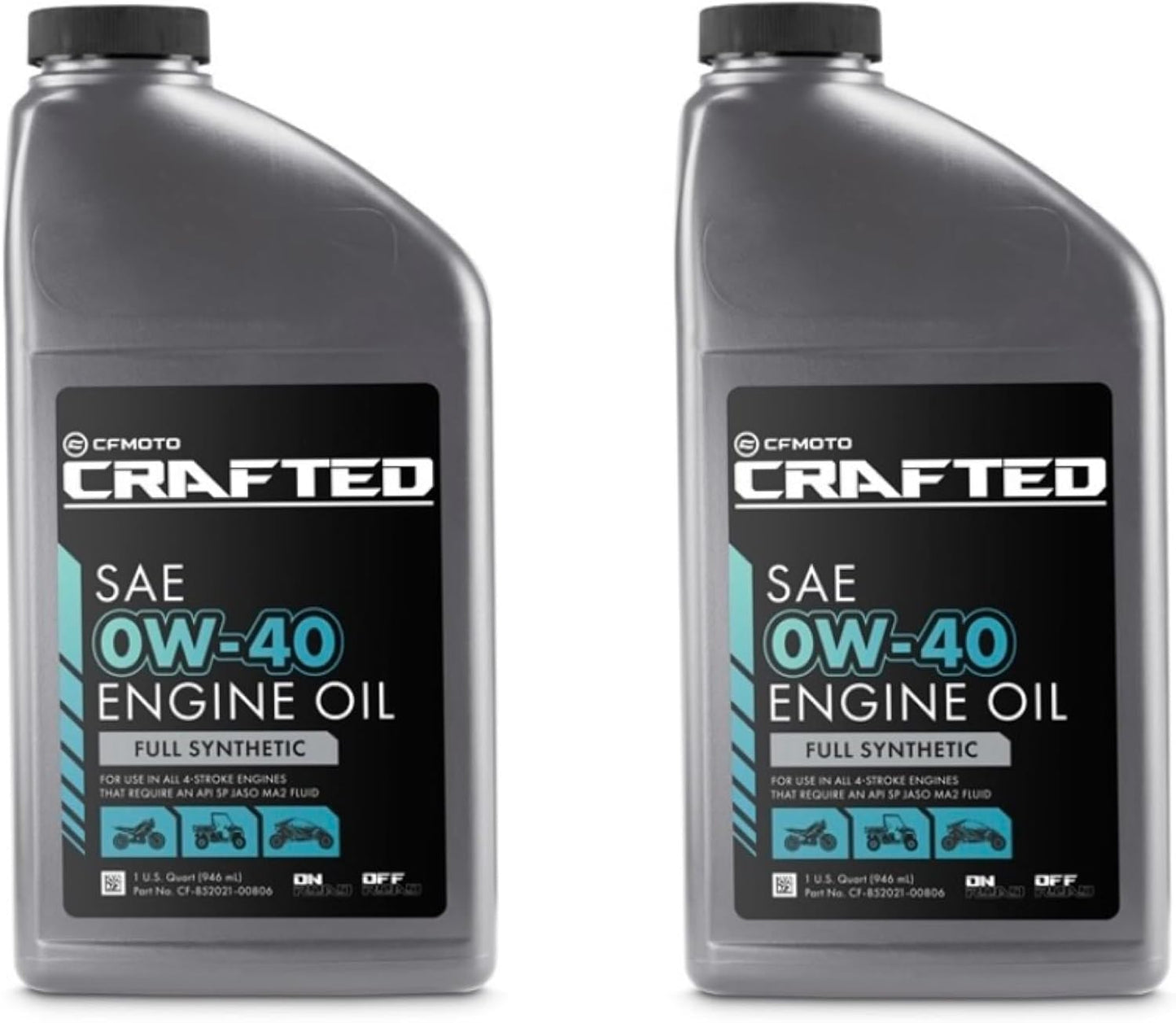 2 PACK Full Synthetic CF-MOTO ATV UTV 0W-40 QUARTS CF-852021-00806 CFORCE ZFORCE UFORCE U10 PAPIO IBEX