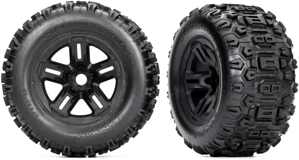 Traxxas Belted Sledgehammer Tires,Mounted., 95076