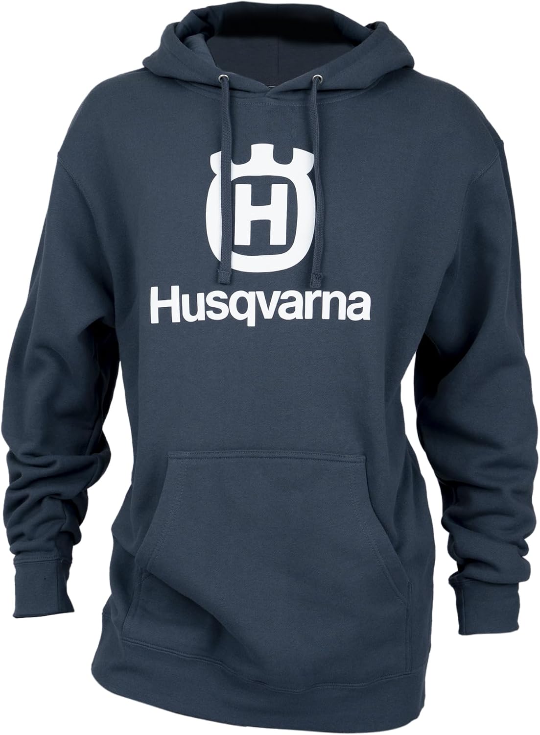 Husqvarna Motorcycles Men's Stacked Logo Hoodie, Storm Blue