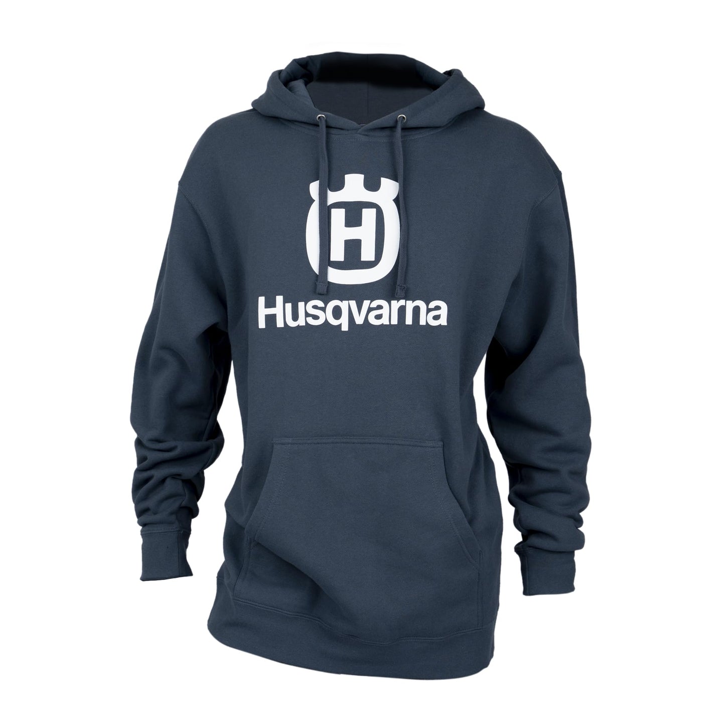 Husqvarna Motorcycles Men's Stacked Logo Hoodie, Storm Blue