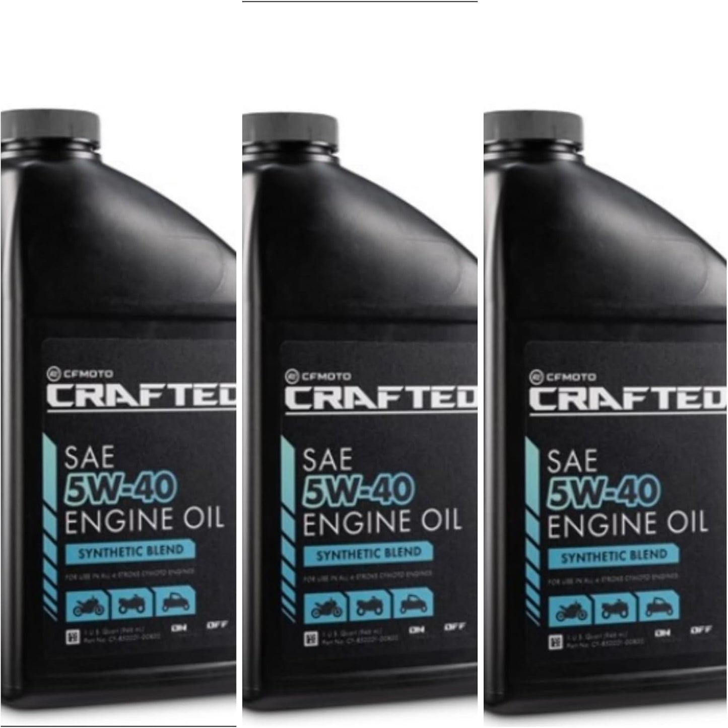3 PACK ATV & UTV CF-MOTO SYNTHETIC BLEND 5W-40 QUARTS CF-852021-00809 UFORCE IBEX CFORCE ZFORCE PAPIO