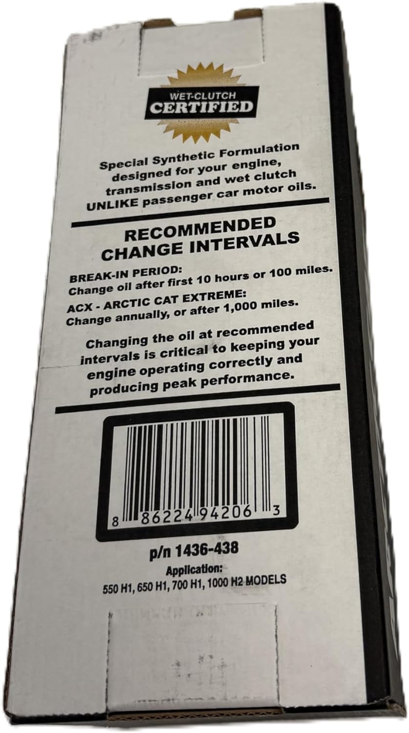 ATV OIL CHANGE KIT ARCTIC CAT 550 H1 650 H1 700H1 1000 H2 (1436-438) 2 QUART SYNTH.