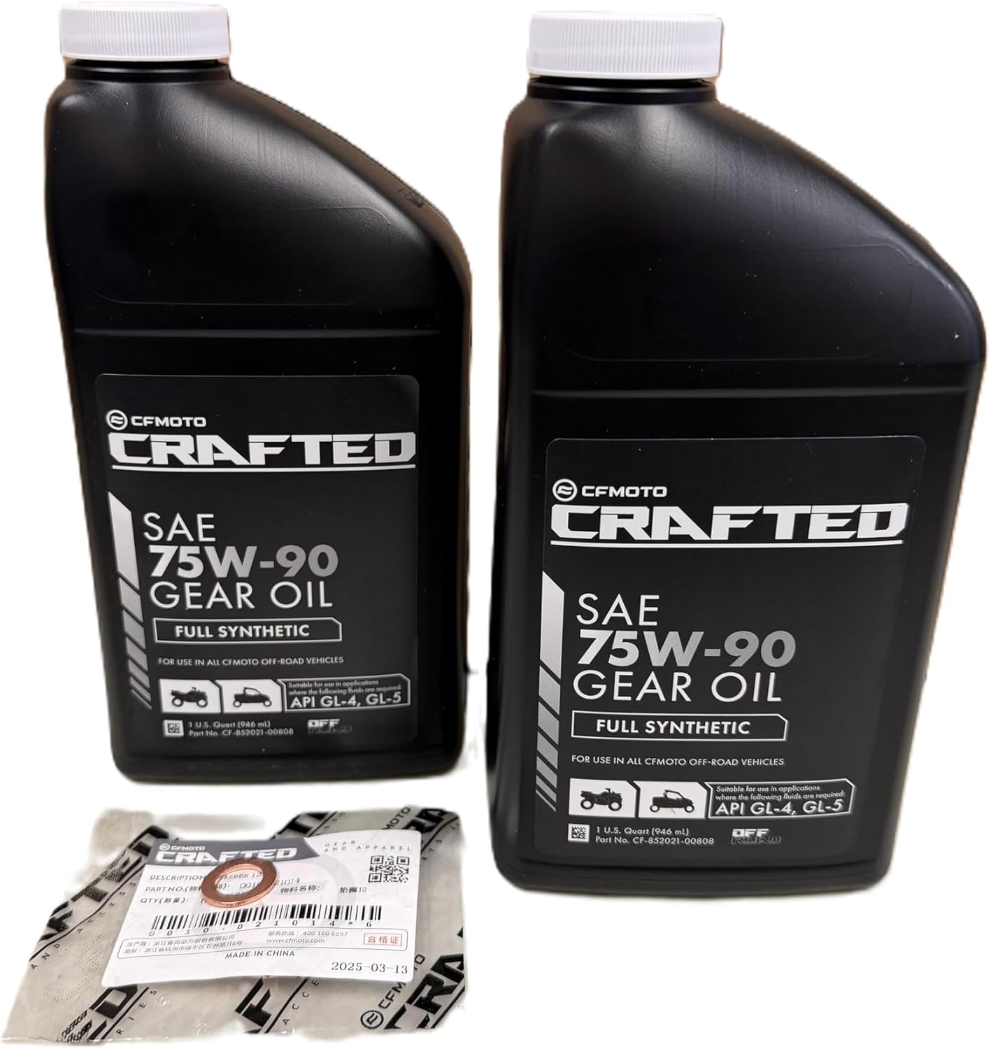 CF-Moto Differential Oil Change Kit For Z950 Z800 U8XL U1000 C8 C10 2 QUART 75W-90 Gear Oil & Crush Washer CF-852021-00808