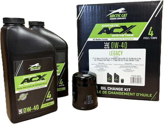 Arctic Cat ATV & UTV Legacy 0W-40 Synthetic ACX 2 Quart Oil Change Kit Alterra Mudpro Prowler HDX (See Fitment) 439-00028