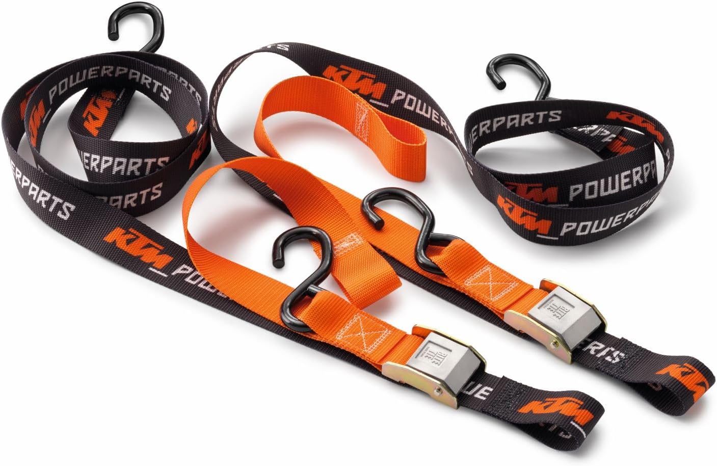 Premium KTM Soft Tie Down Set with Hooks (2 Pack), U6910046, Features Coated Steel Hooks and Soft Tie Loops