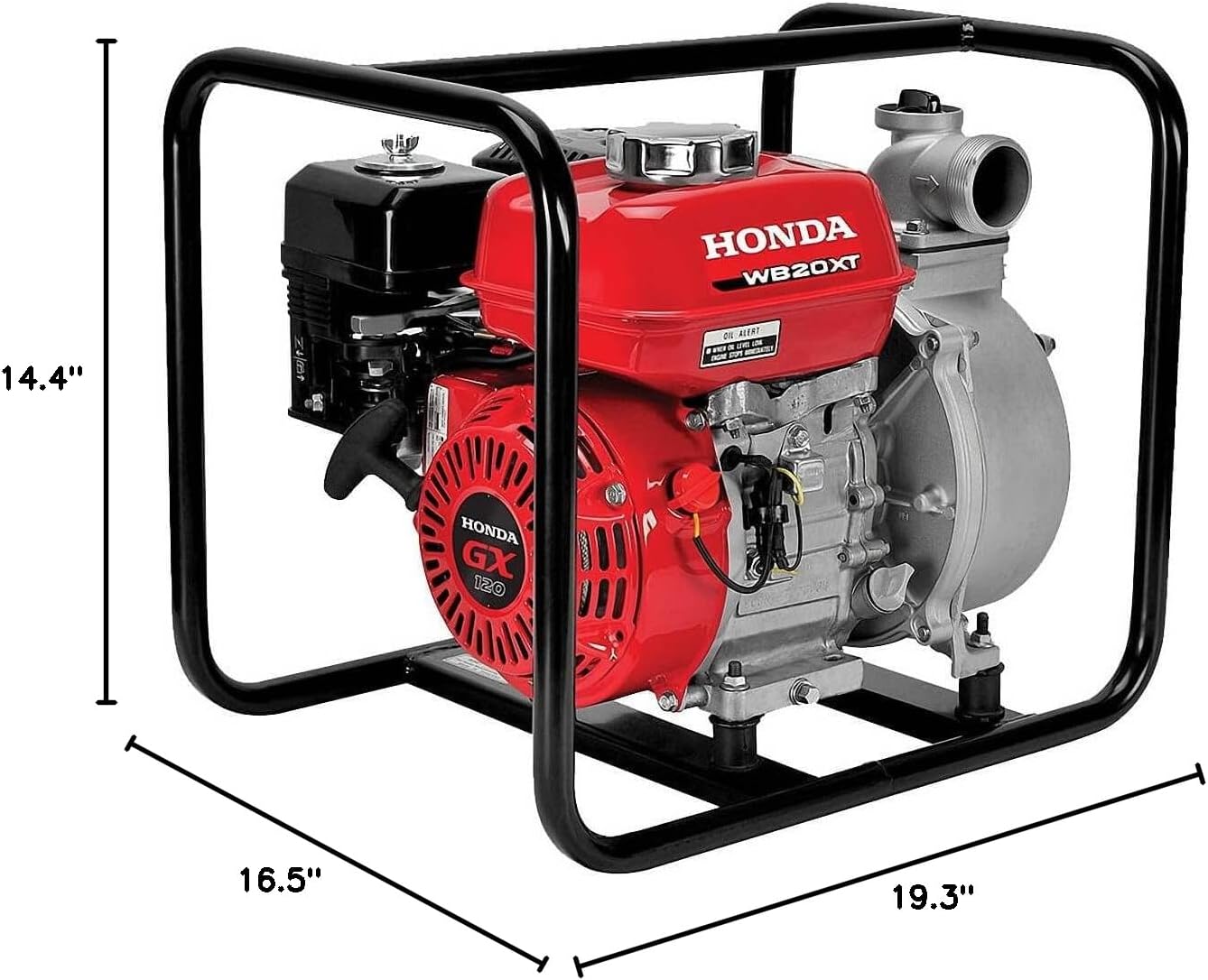 Honda - General Purpose 2-Inch Centrifugal Water Pump with GX12 118cc Series Commercial Grade Engine and 164 GPM Capacity - WB20XT4A