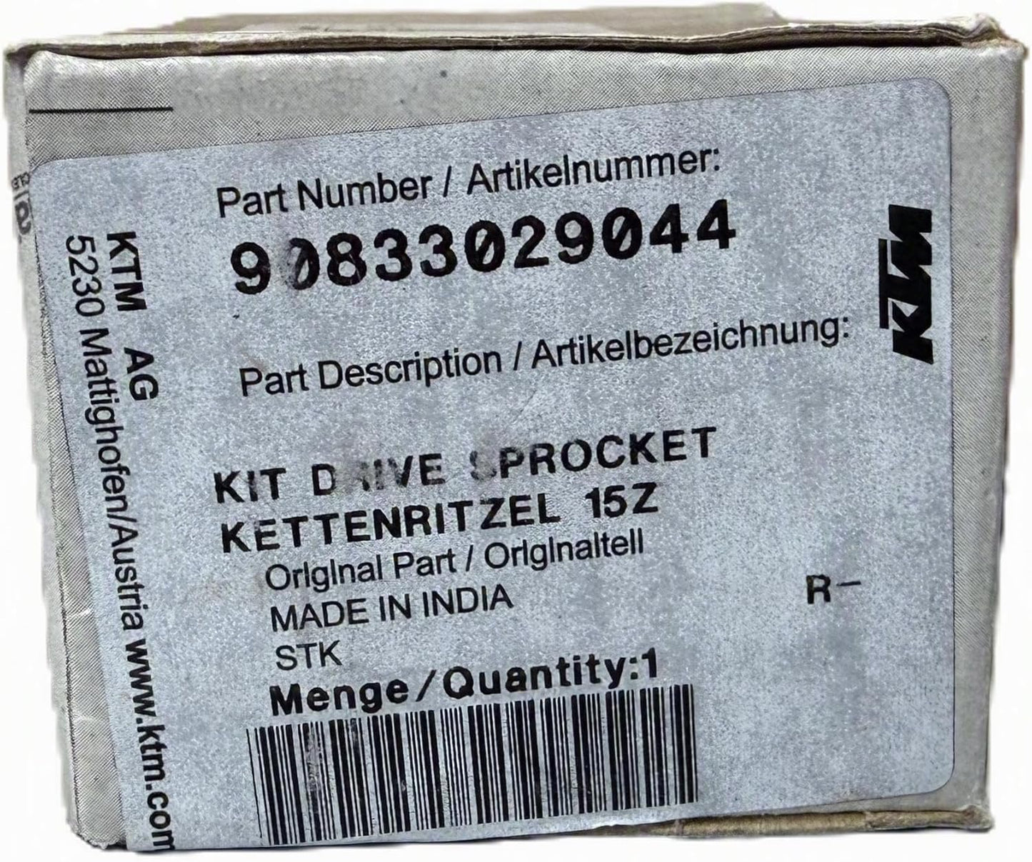 KTM HUSQVARNA 15T SPROCKET KIT 90833029044 390 DUKE RC ADVENTURE