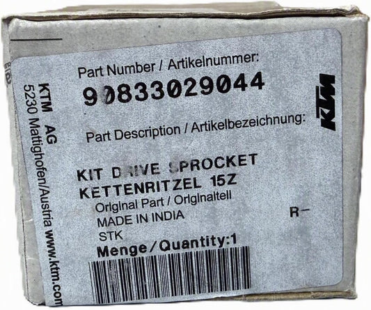 KTM HUSQVARNA 15T SPROCKET KIT 90833029044 390 DUKE RC ADVENTURE
