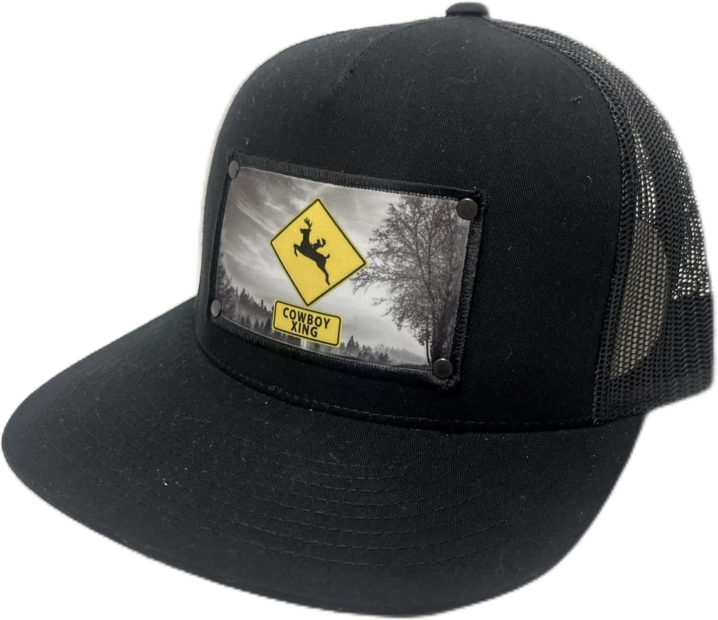 Wyoming Bucking Deer Xing Hat Snapback Hat O/S Black