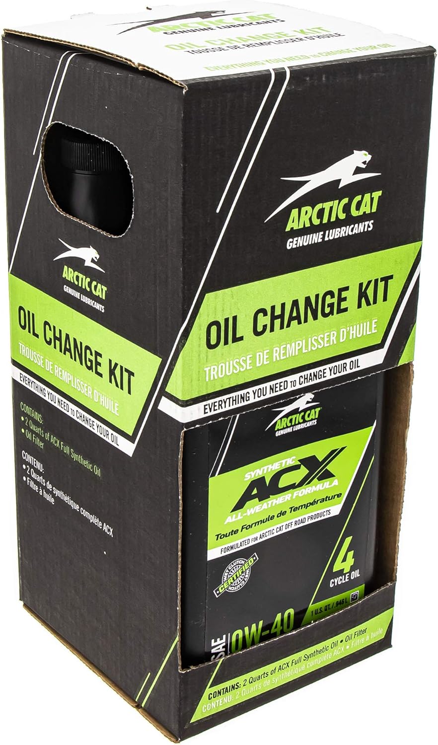 Arctic Cat 2436-851 ACX 0W-40 Synthetic 2 Quart Oil Change Kit for Alterra Prowler