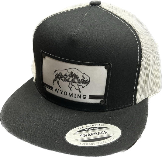 Wyoming Bison Snapback Hat Black