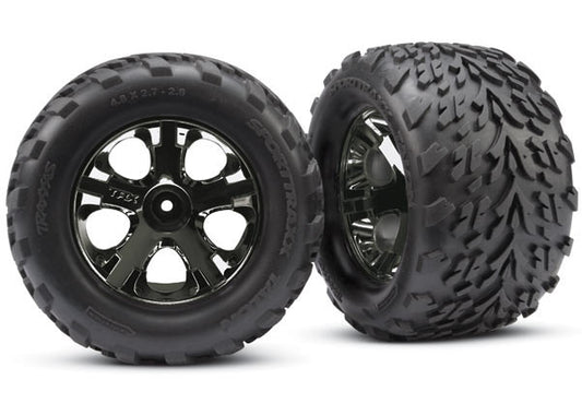 All-Star 2.8" Black Chrome Wheels & Talon Tires (2)